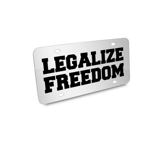 a license plate that says legalize freedom