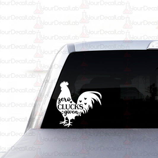 a car with a sticker of a rooster on it
