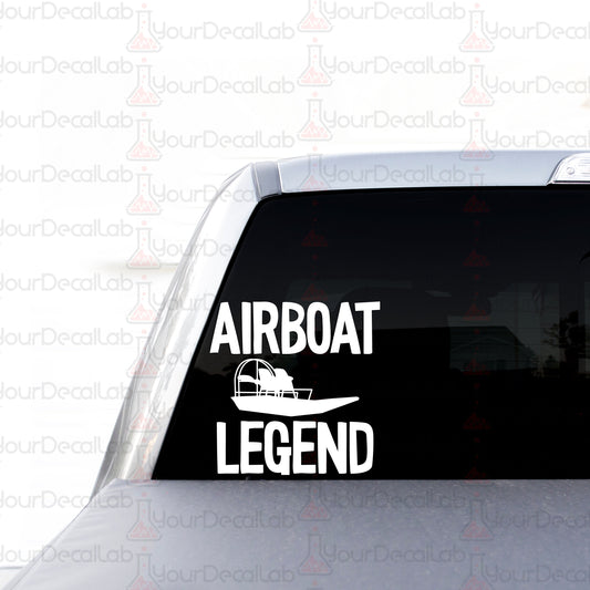 a sticker on the back of a car that says aircraft legend