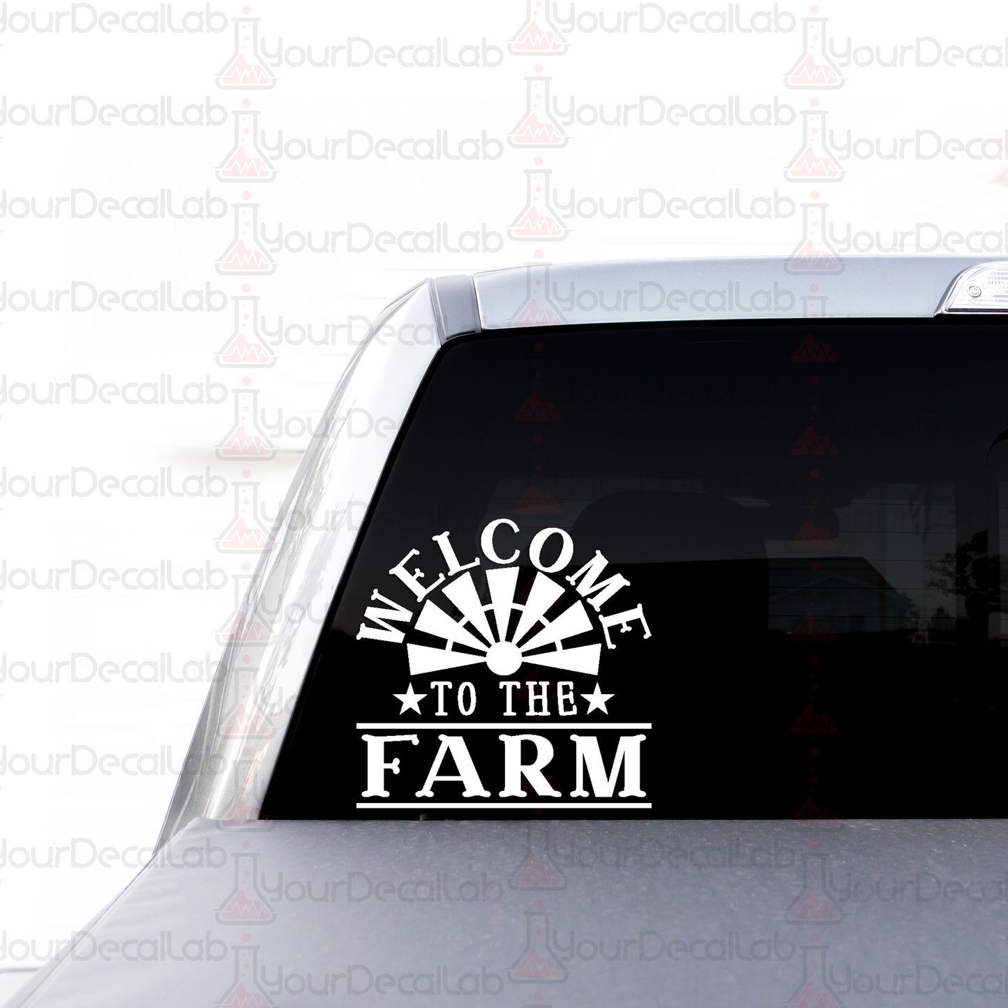 a sticker that says welcome to the farm