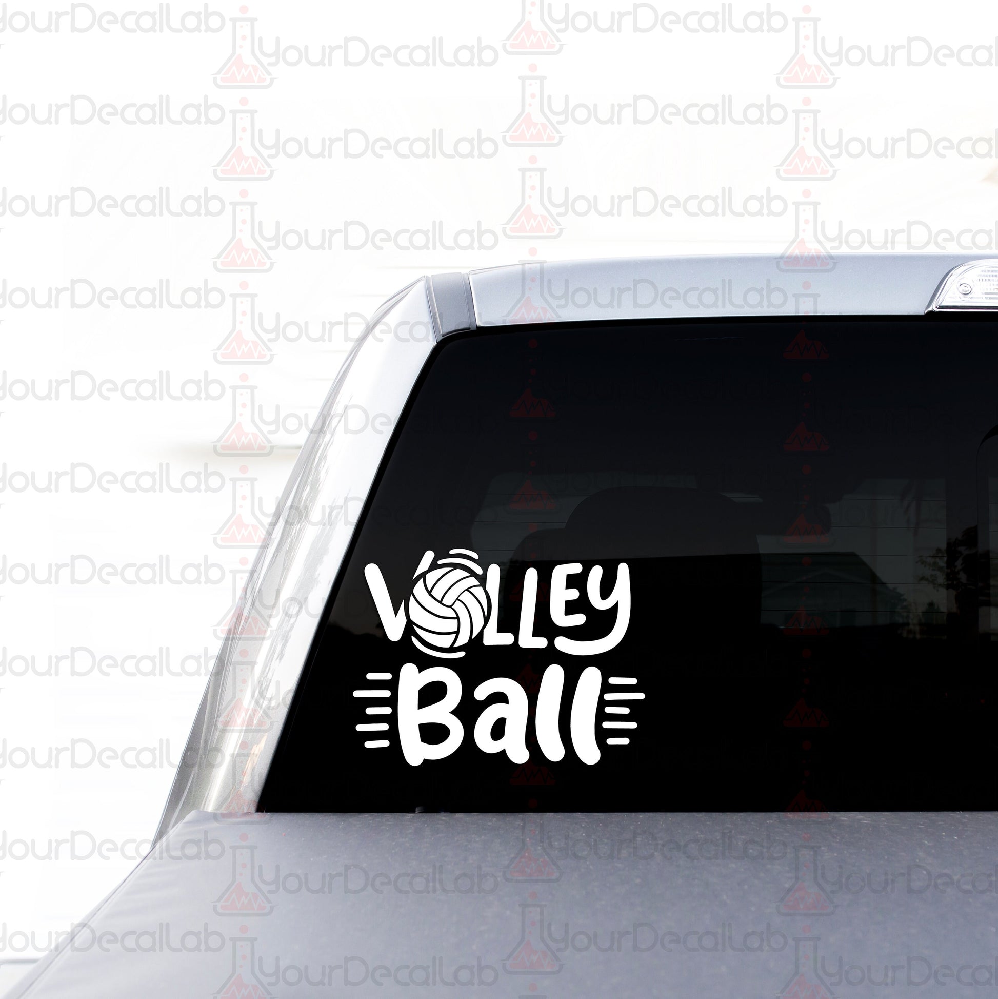 volley ball decal sticker on the back of a car