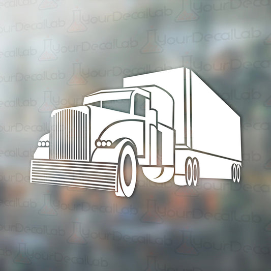 a stylized image of a semi truck on a blurry background