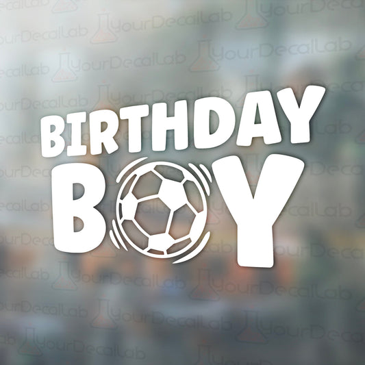 a birthday boy with a soccer ball on it