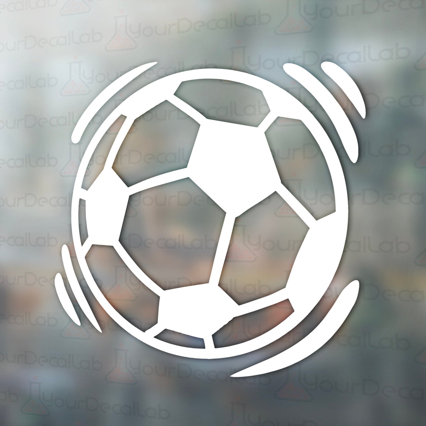 a white soccer ball on a blurry background