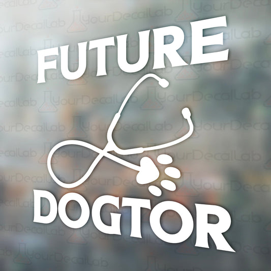a sticker that says future doctor with a stethoscope