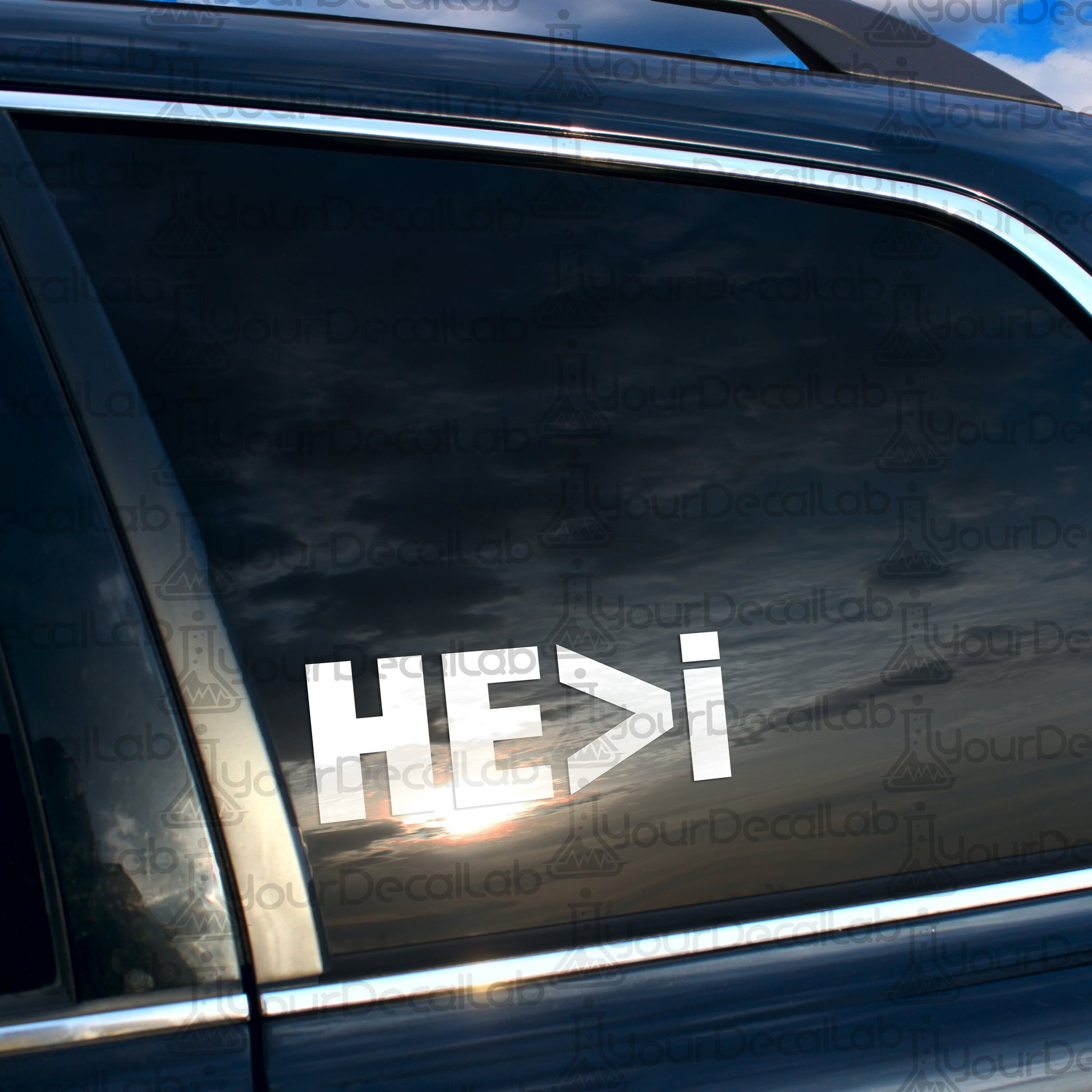 a close up of a car window with a sky background